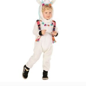 Tipsy Elves White Llama Costume with Colorful Accents